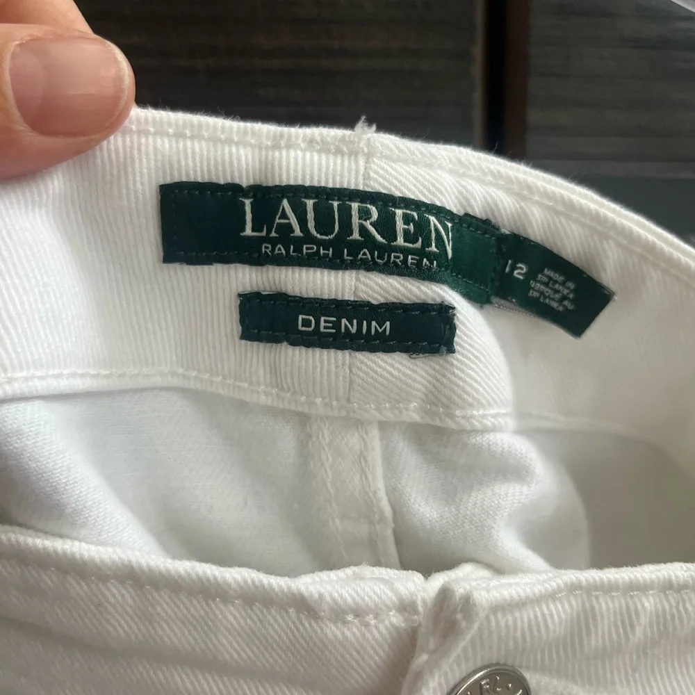 Ralph Lauren Women's High Waist Shorts - Pure White - Picture 2 of 3